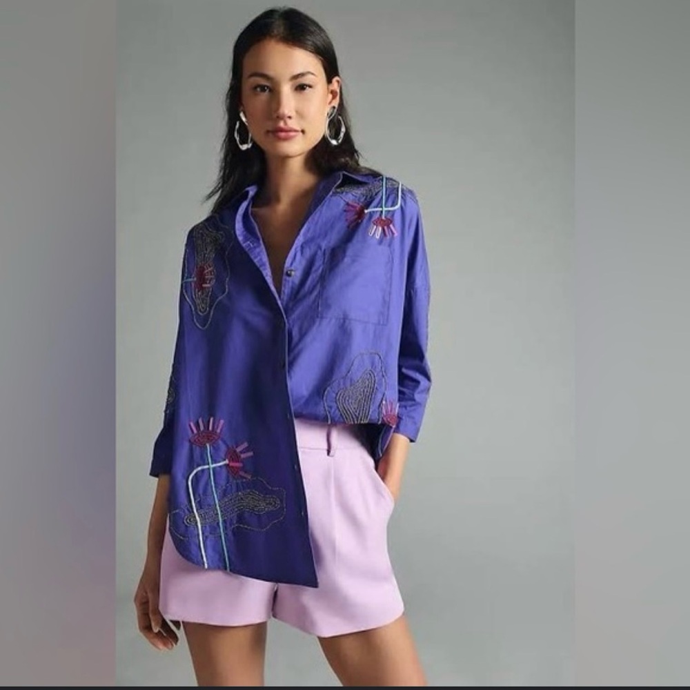 Anthropologie Maeve The Alameda Buttondown Shirt Size XS/S NWT